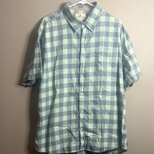 The Normal Brand Blue and Grey Short Sleeve Checkered Shirt XXL